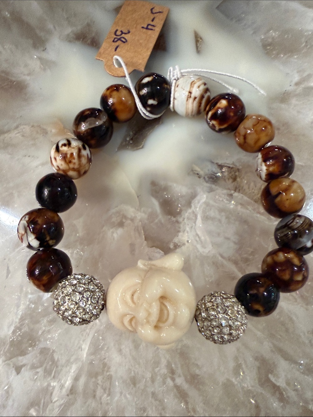 Buddha bead stretch bracelet